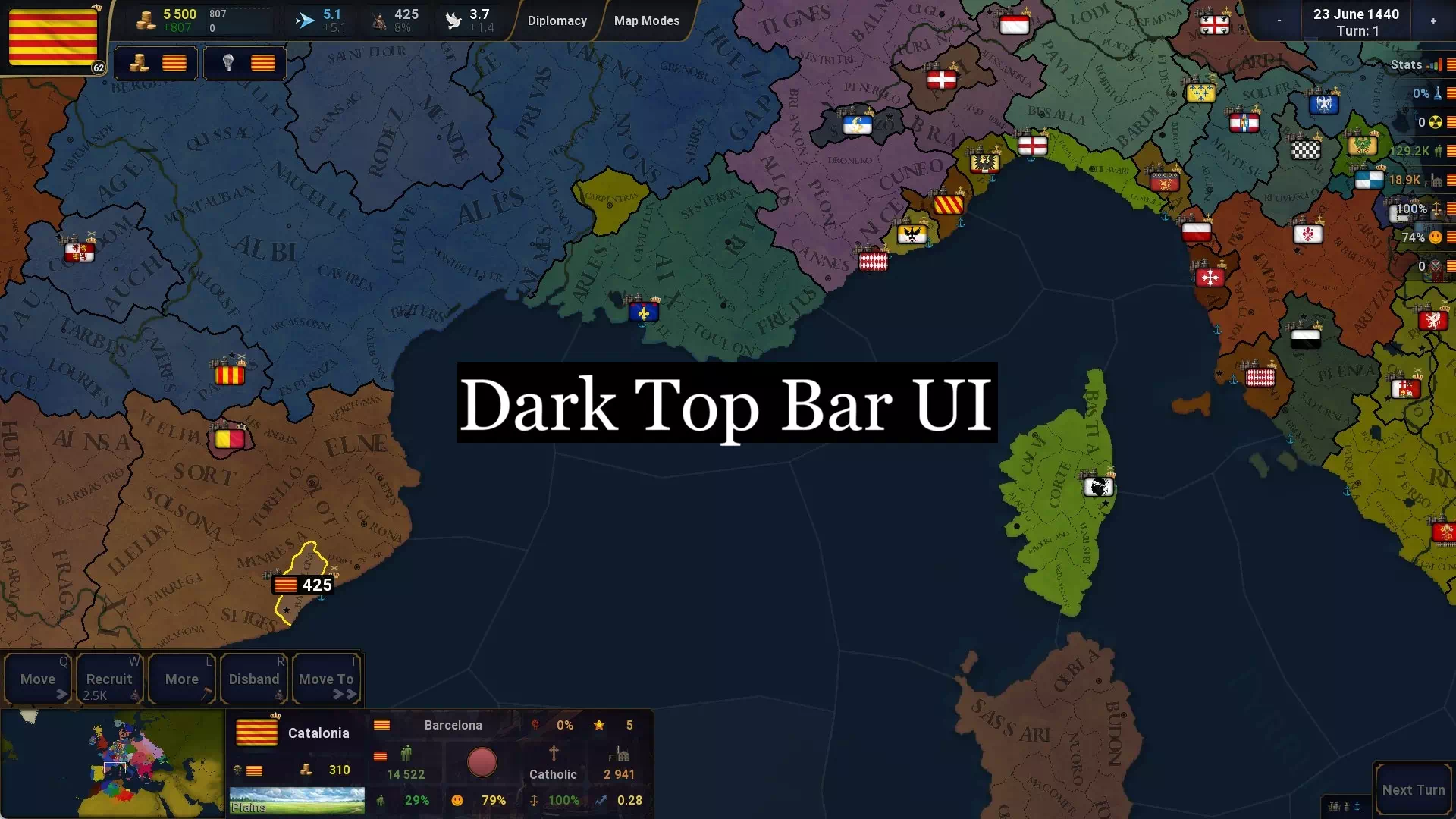 AoH 2 DE: Dark Top Bar UI