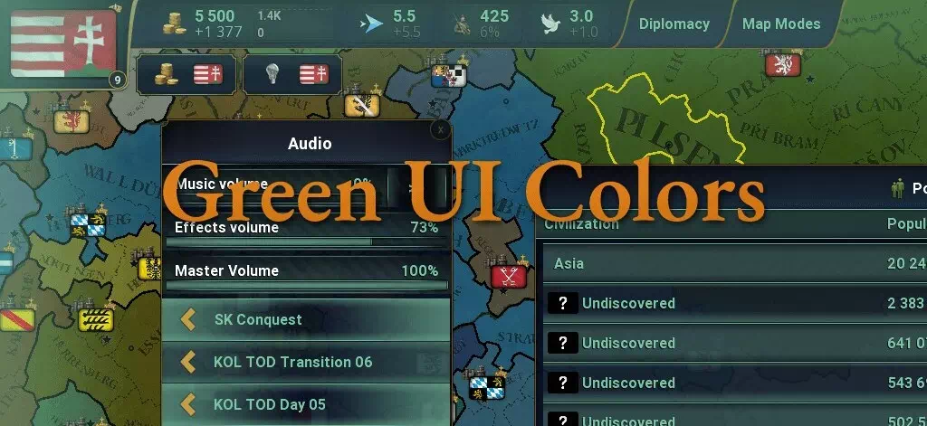 AoH 2 DE: Green UI Colors Mod Example