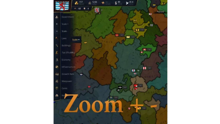 Sidebar zoom buttons