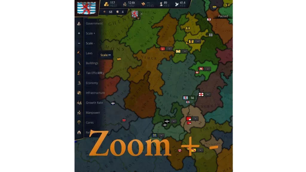 AoH 3: Sidebar zoom buttons